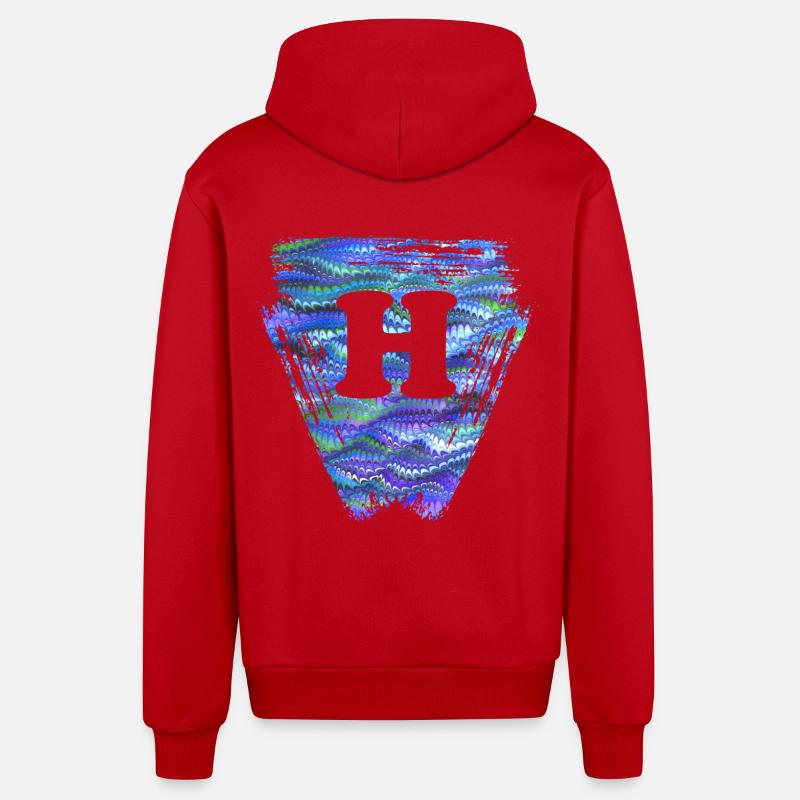 Triangle E 103 h - Organic Relaxed Hooded Jacket Made in EU - red
