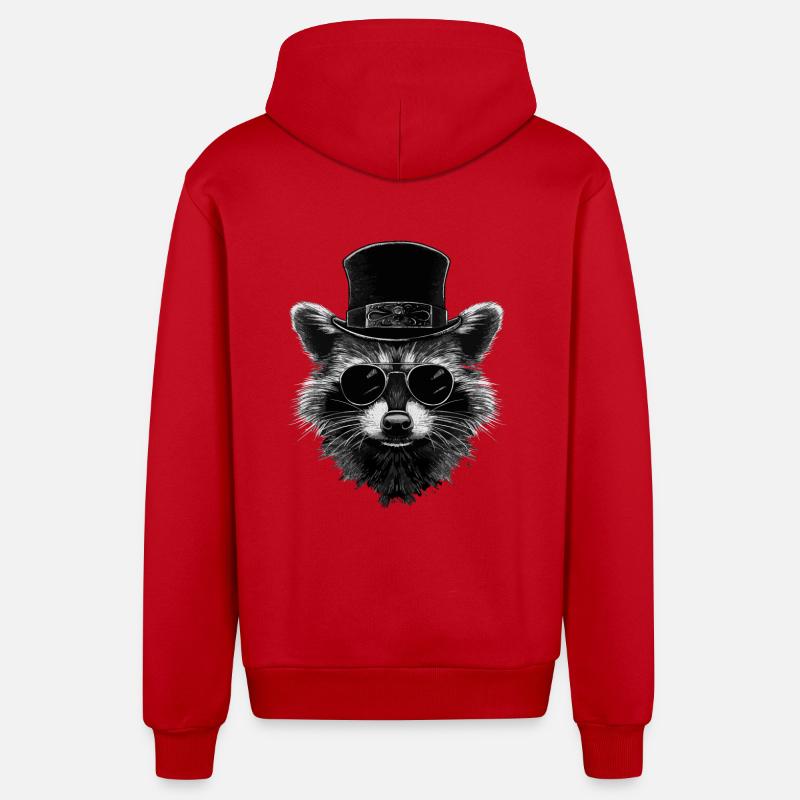 Raton laveur cool - Veste à capuche bio décontractée fabriquée en UE - rouge