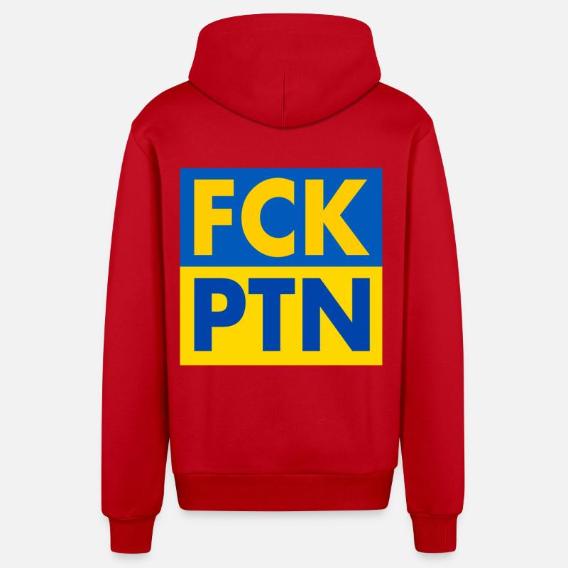Fck ptn - Veste à capuche bio décontractée fabriquée en UE - rouge