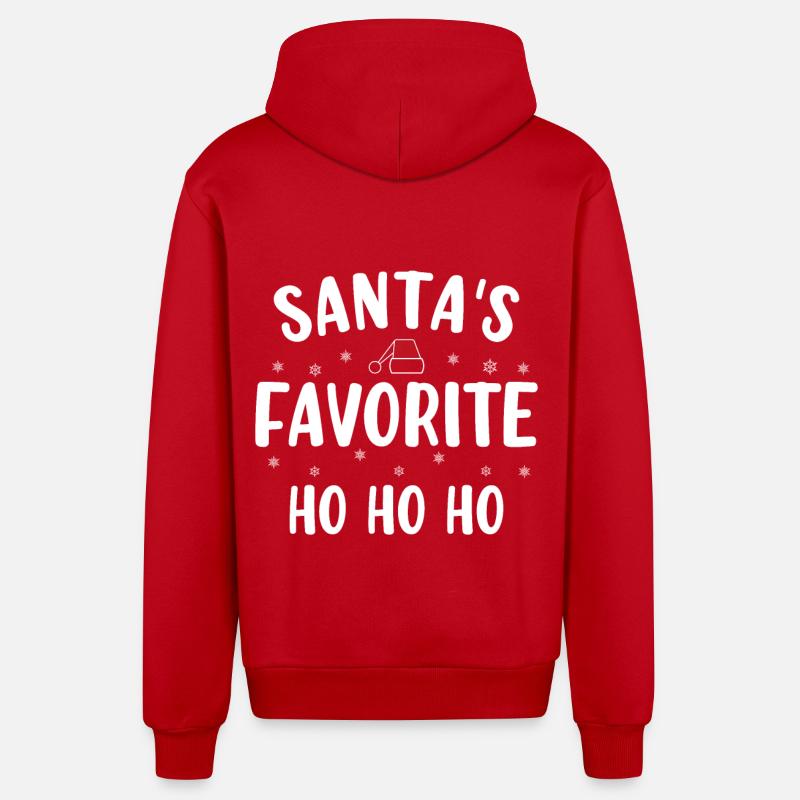Santa's favorite ho - Veste à capuche bio décontractée fabriquée en UE - rouge