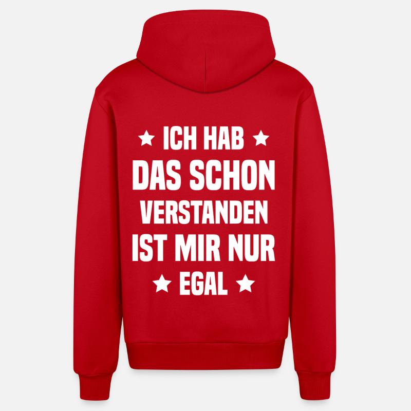 I already understood that - Organic Relaxed Hooded Jacket Made in EU - red