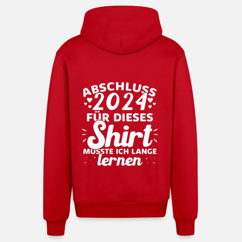 Abschluss 2024 Abschluss der Realschule - Organic Relaxed Kapuzenjacke Made in EU - Rot