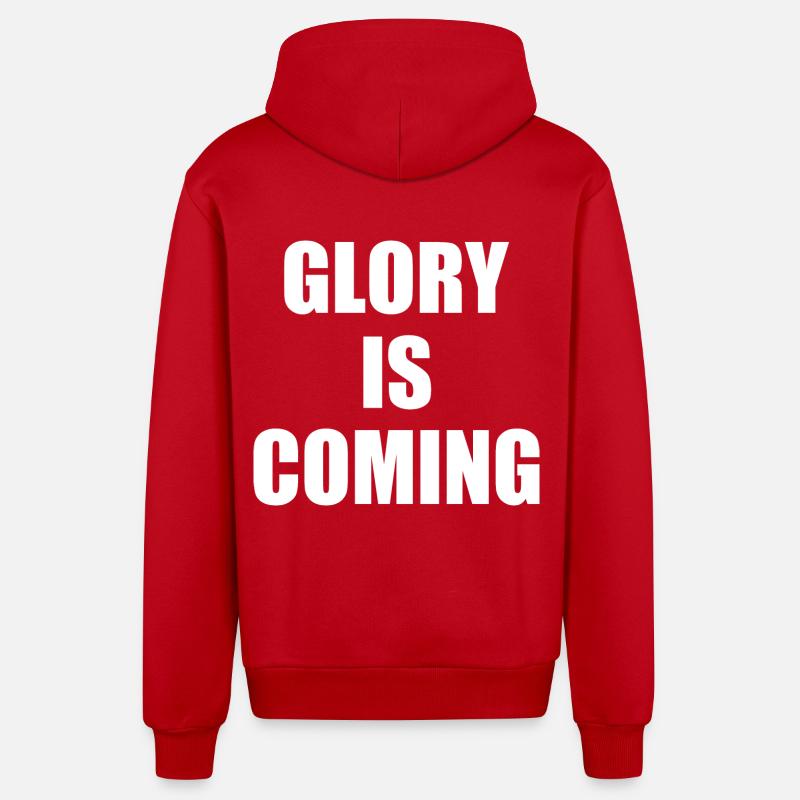 Glory is coming - Veste à capuche bio décontractée fabriquée en UE - rouge