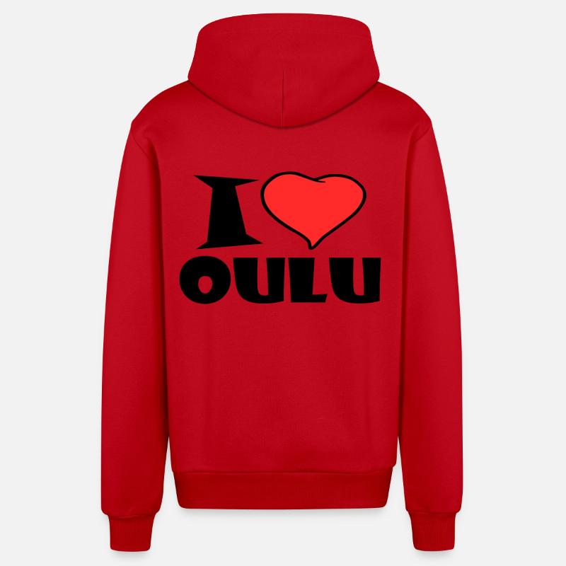 Oulu - Veste à capuche bio décontractée fabriquée en UE - rouge