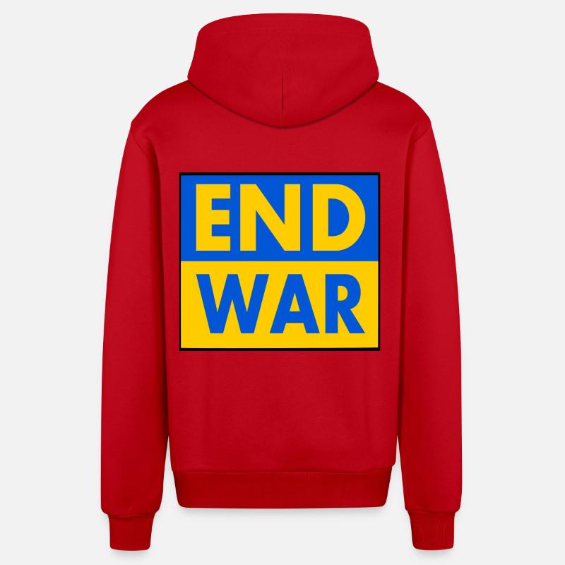 End war - Veste à capuche bio décontractée fabriquée en UE - rouge
