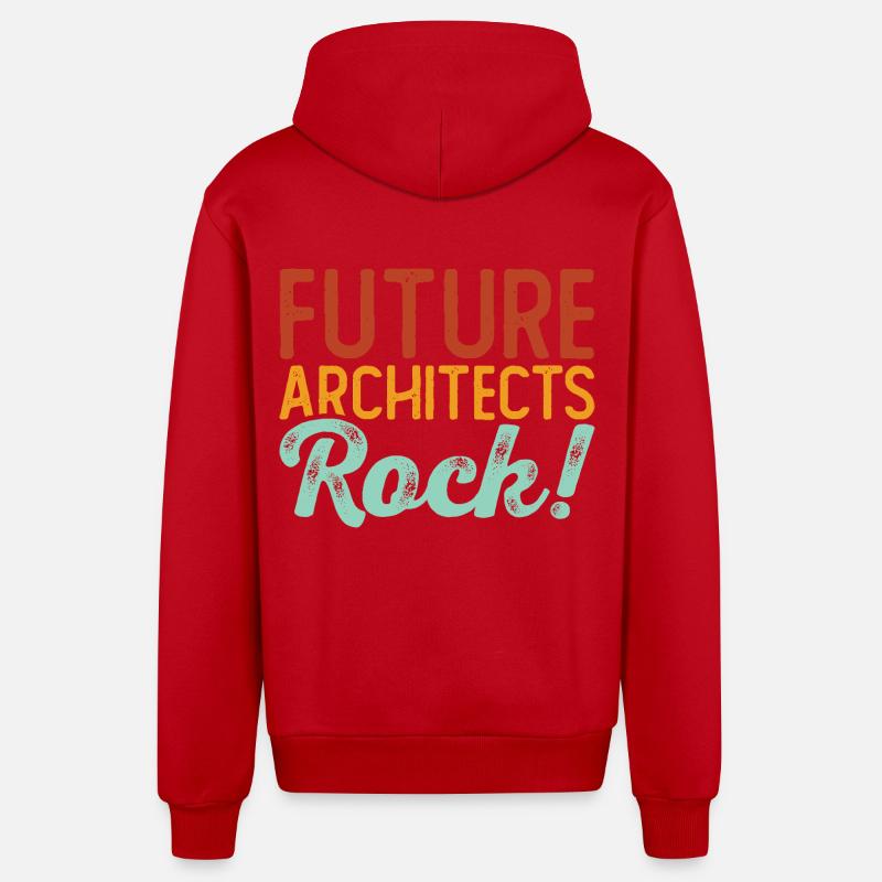 Architecte - Veste à capuche bio décontractée fabriquée en UE - rouge