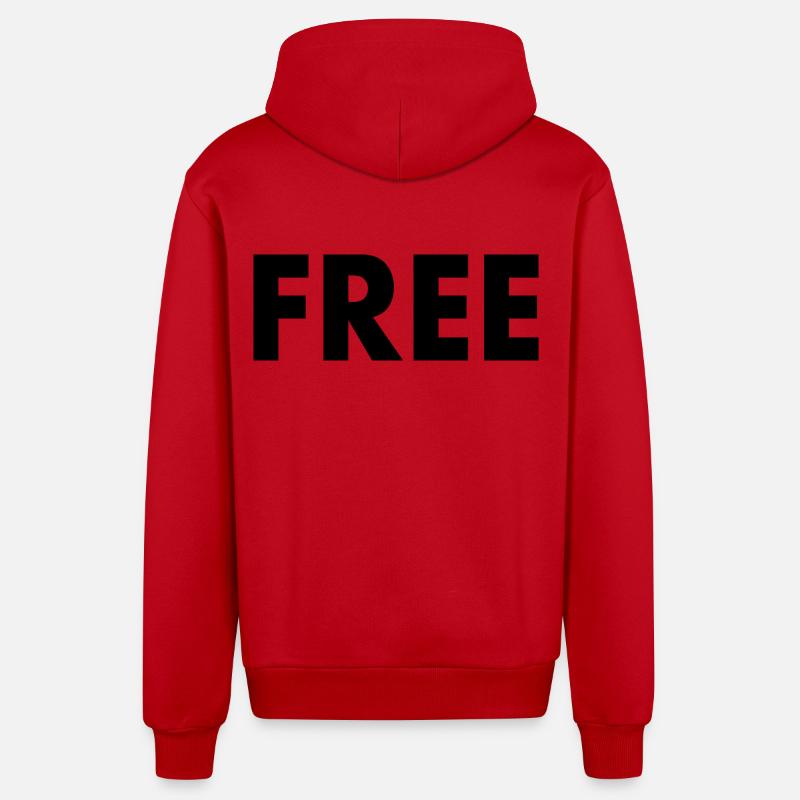 Free - Veste à capuche bio décontractée fabriquée en UE - rouge