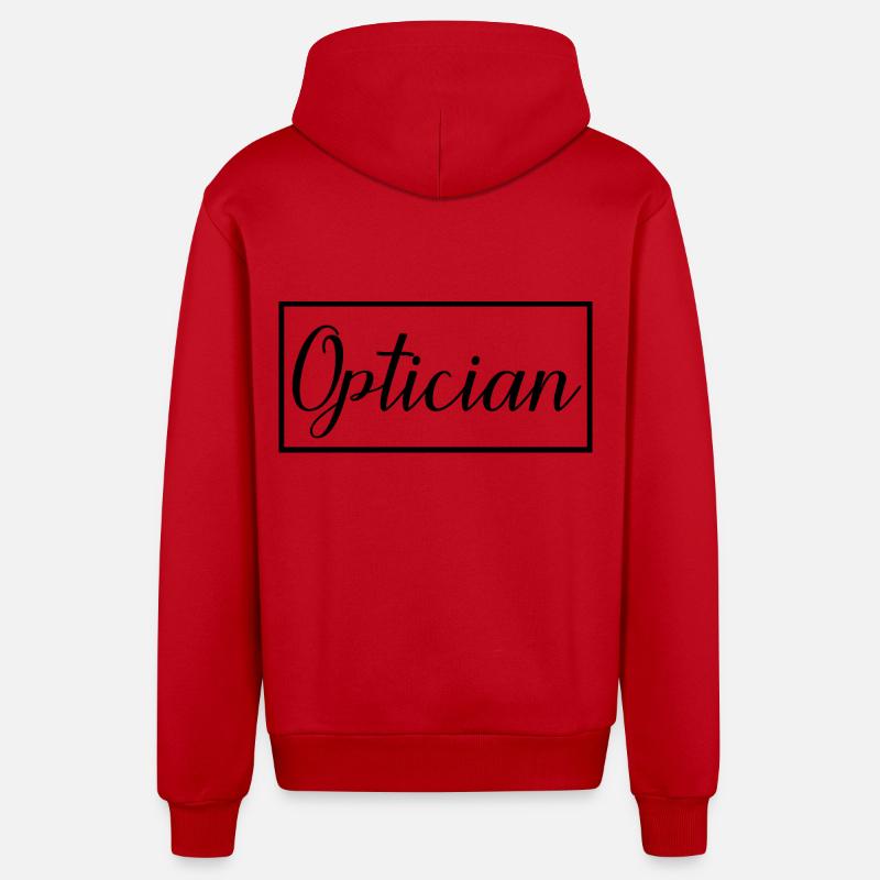 Opticien fier Étudiant Opticien diplômé - Veste à capuche bio décontractée fabriquée en UE - rouge