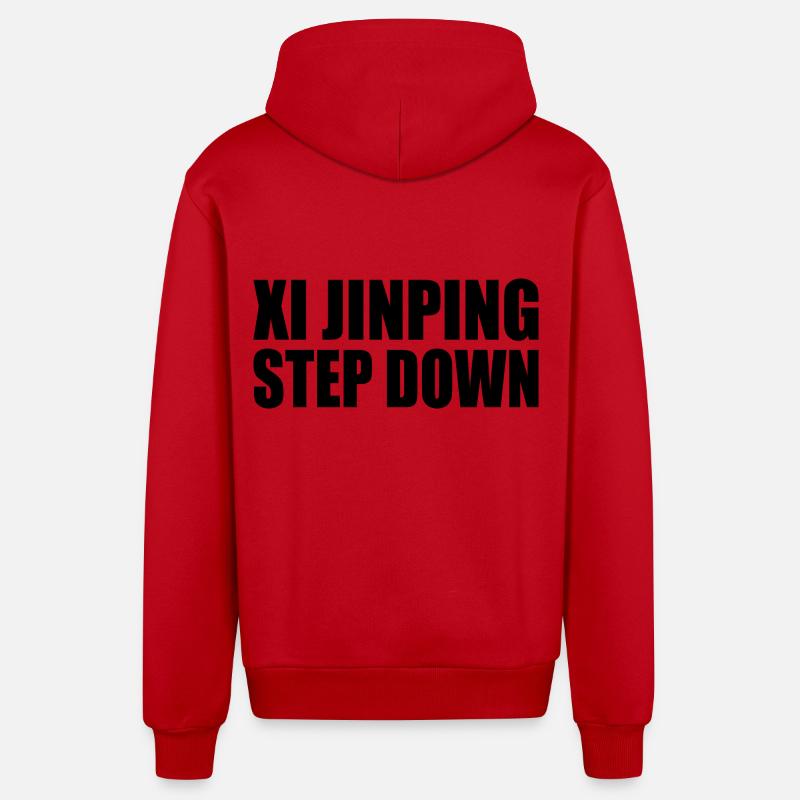 Xi jinping step down - Veste à capuche bio décontractée fabriquée en UE - rouge