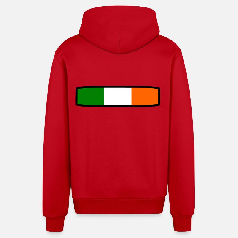 Drapeau de l'Irlande - Veste à capuche bio décontractée fabriquée en UE - rouge