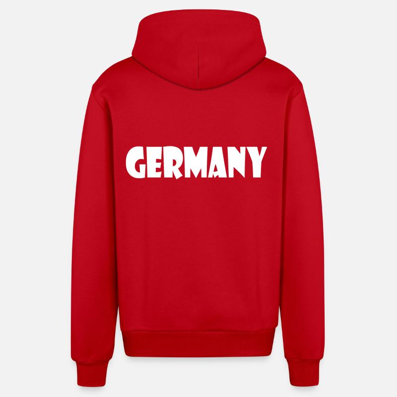 Germany - Germany - Organic Relaxed Hooded Jacket Made in EU - red