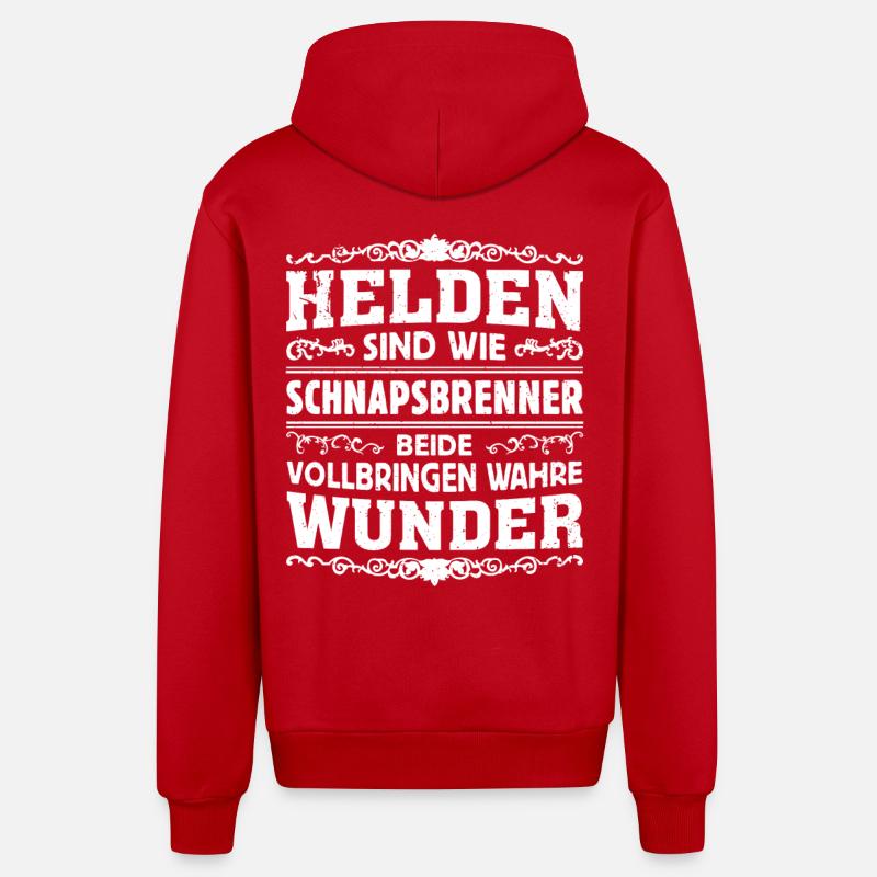Schnapsbrenner - Helden - Organic Relaxed Kapuzenjacke Made in EU - Rot