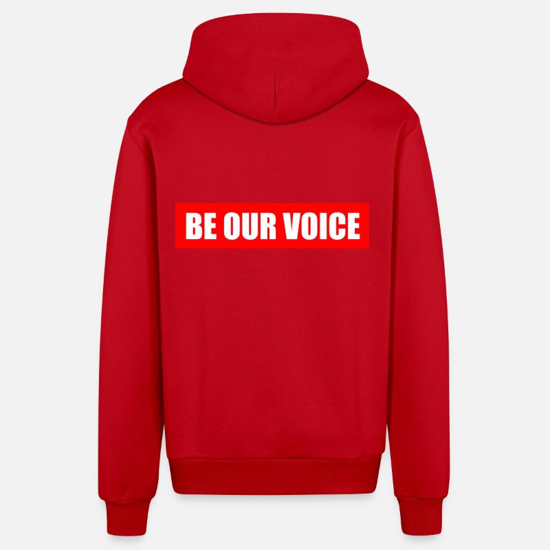 Be our voice - Veste à capuche bio décontractée fabriquée en UE - rouge
