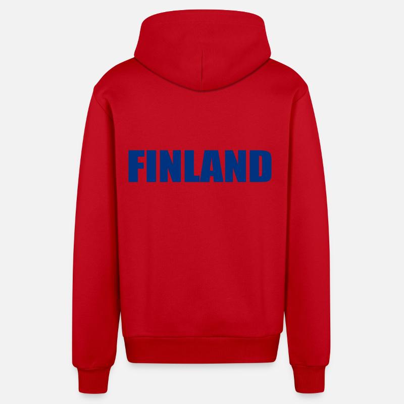 Finlande - Veste à capuche bio décontractée fabriquée en UE - rouge