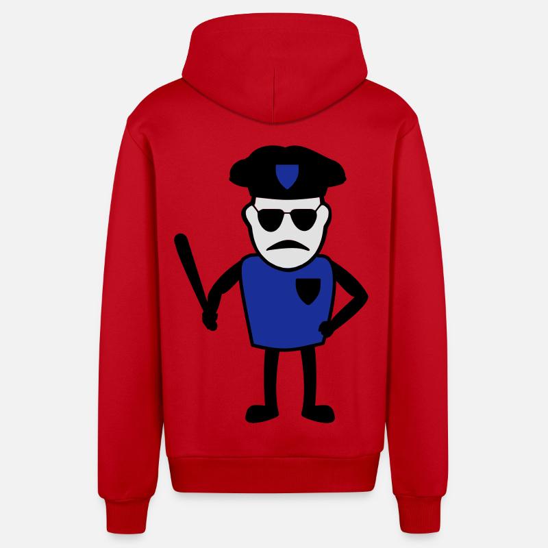 Policeman avec matraque - Veste à capuche bio décontractée fabriquée en UE - rouge