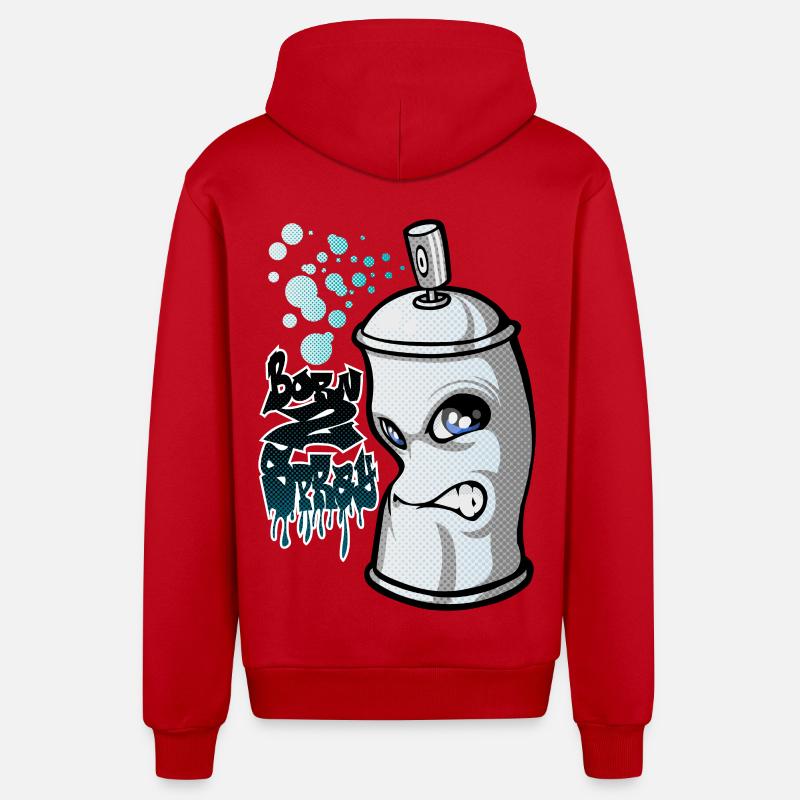 Spray and graffiti - Veste à capuche bio décontractée fabriquée en UE - rouge