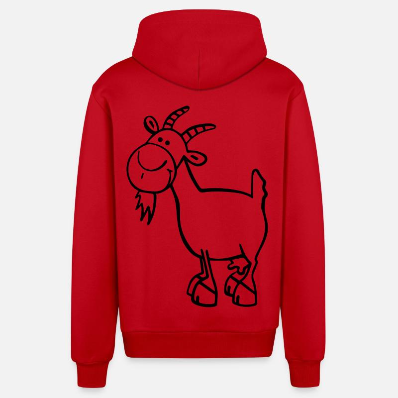 Chévre - Veste à capuche bio décontractée fabriquée en UE - rouge