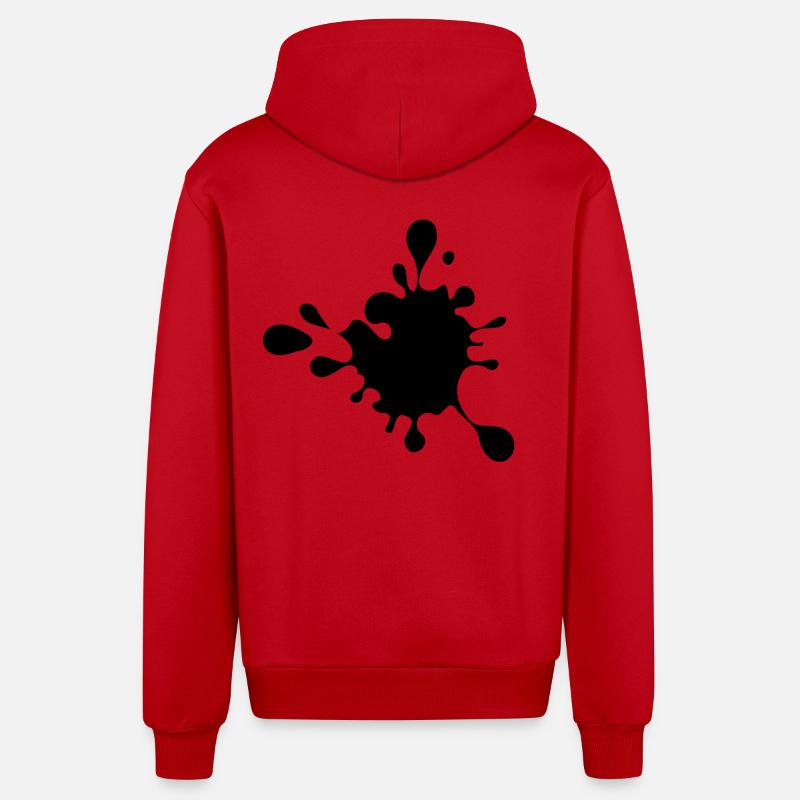 Splash, Paint Splash, Splash, Blob # - Organic Relaxed Kapuzenjacke Made in EU - Rot