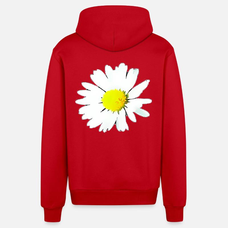 Blume - Gänseblümchen - Organic Relaxed Kapuzenjacke Made in EU - Rot