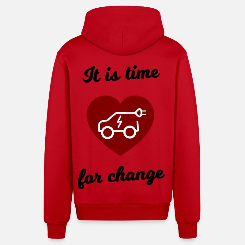 Voitures électriques - Veste à capuche bio décontractée fabriquée en UE - rouge