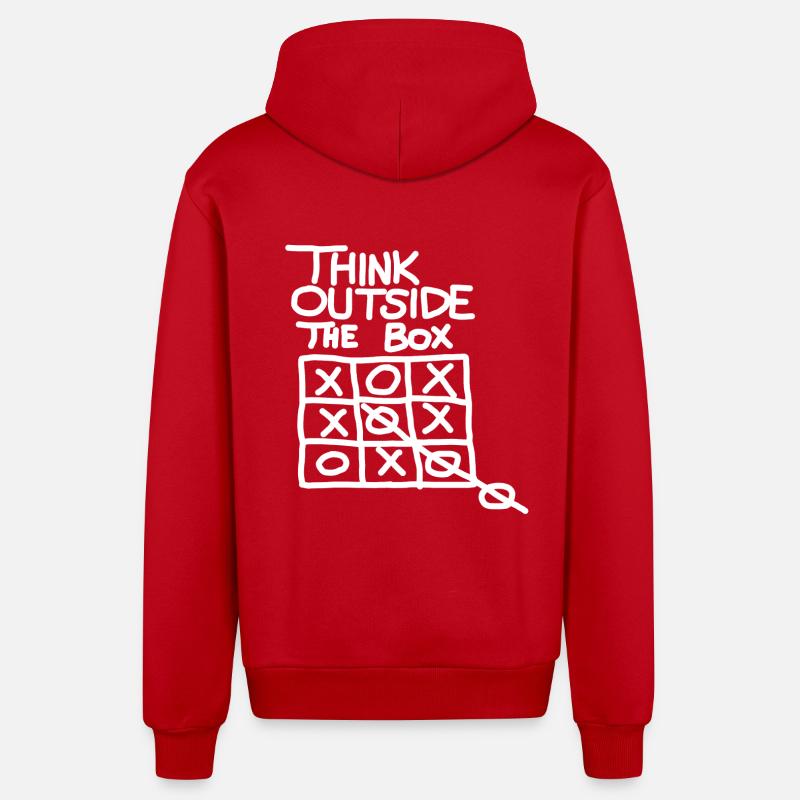 Think Outside the Box - Organic Relaxed Kapuzenjacke Made in EU - Rot