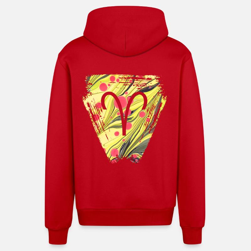 Plus large E 114 - Veste à capuche bio décontractée fabriquée en UE - rouge