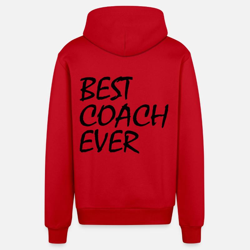 Best coach ever - Veste à capuche bio décontractée fabriquée en UE - rouge