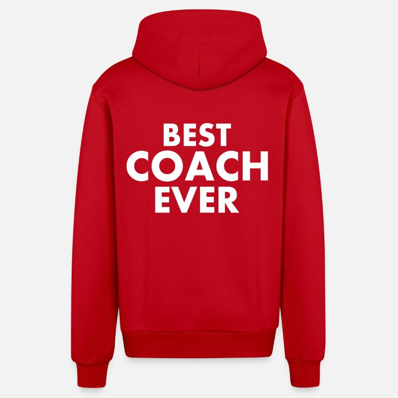 Best coach ever - Veste à capuche bio décontractée fabriquée en UE - rouge