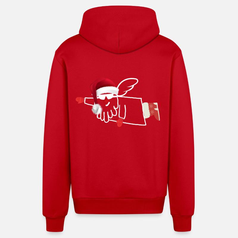 Rocher Claus - Veste à capuche bio décontractée fabriquée en UE - rouge