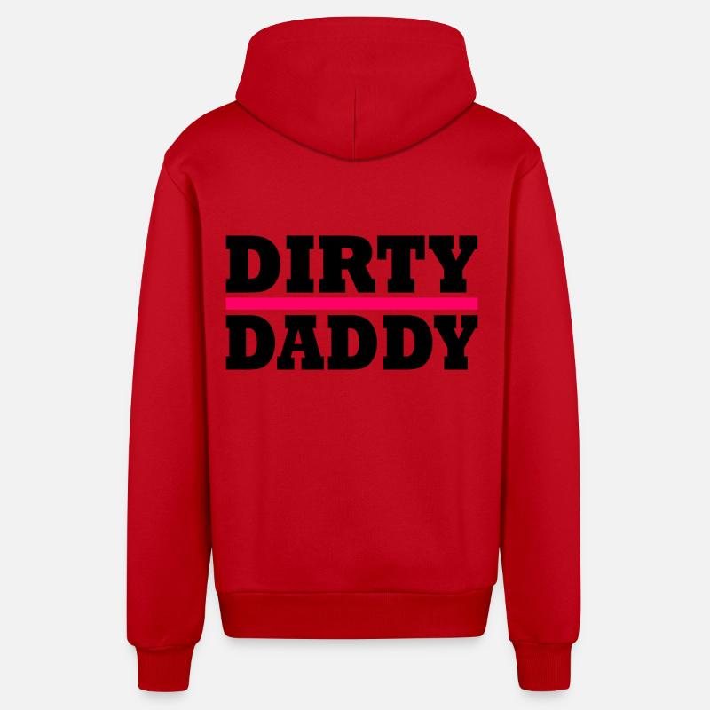 Dirty daddy - Veste à capuche bio décontractée fabriquée en UE - rouge