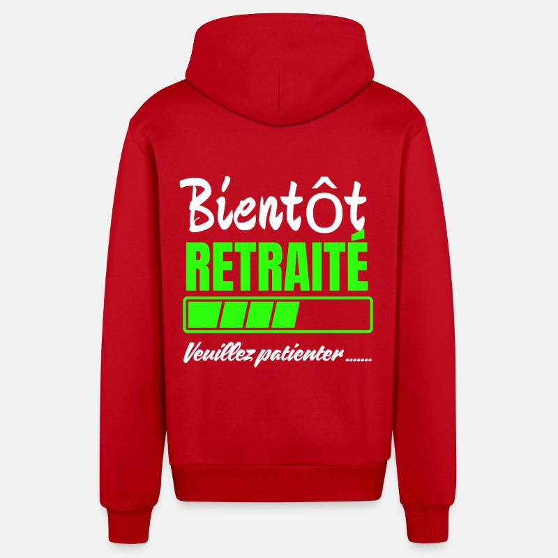 Bientôt retraité veuillez patienter - Veste à capuche bio décontractée fabriquée en UE - rouge