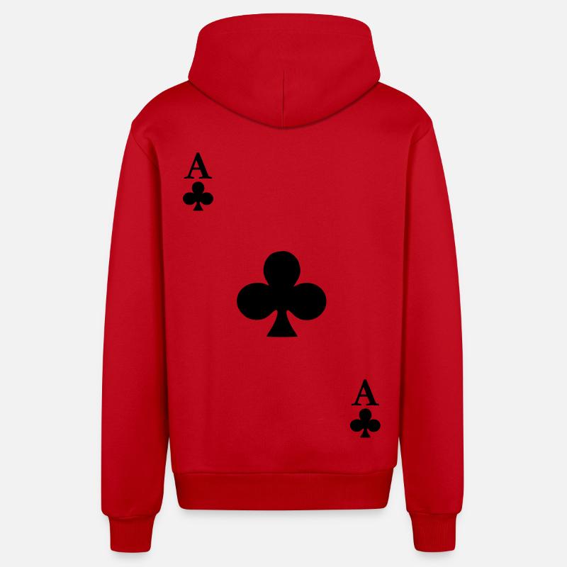 As de Trefle - Veste à capuche bio décontractée fabriquée en UE - rouge