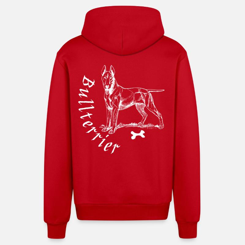 Bullterrier - Veste à capuche bio décontractée fabriquée en UE - rouge
