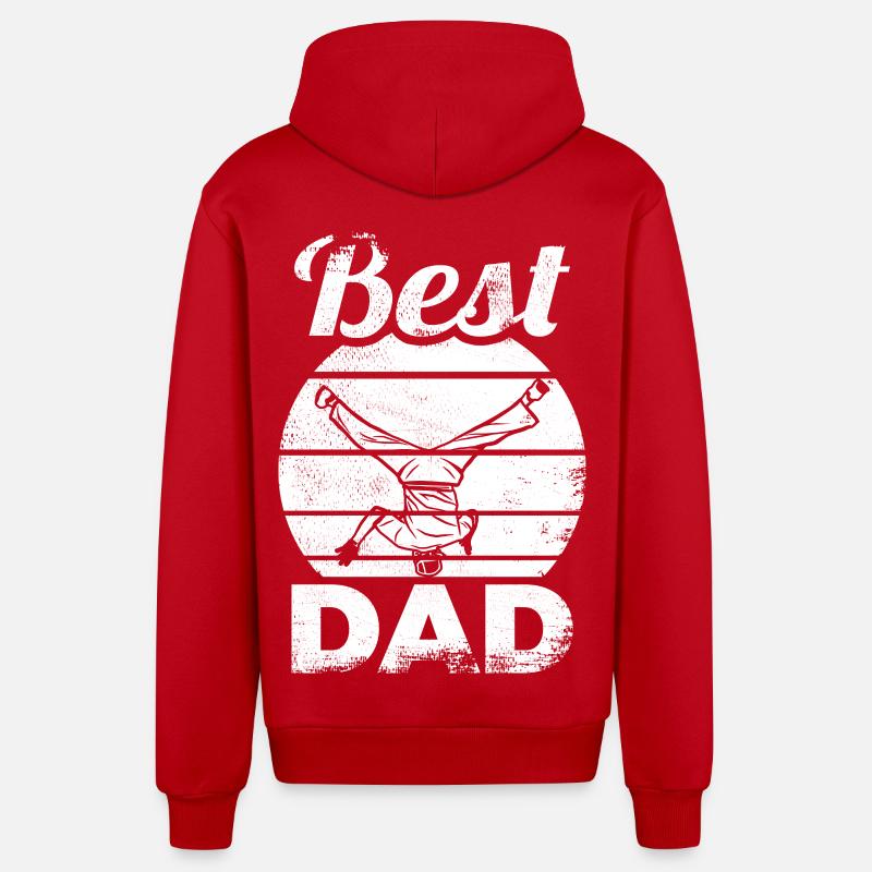 Papa breakdance - Veste à capuche bio décontractée fabriquée en UE - rouge