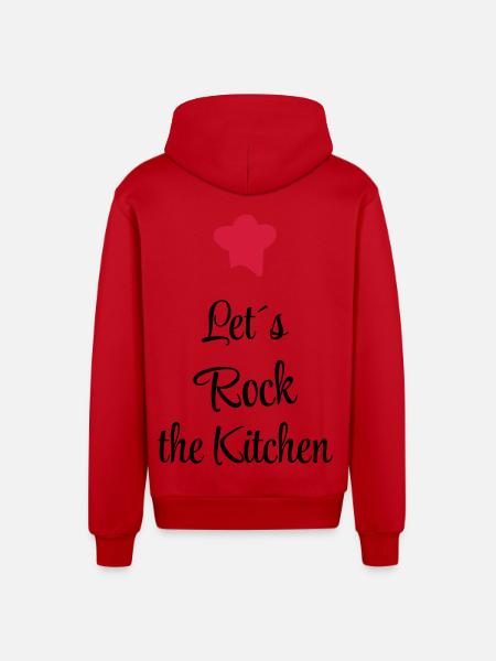 Let's rock the Kitchen - Organic Relaxed Hooded Jacket Made in EU - red