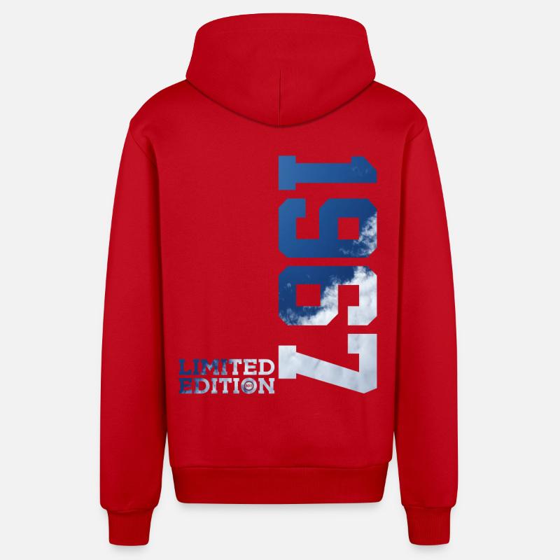 ÉDITION LIMITÉE 59E ANNIVERSAIRE 1967 - Veste à capuche bio décontractée fabriquée en UE - rouge