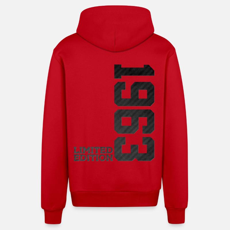 63E ANNIVERSAIRE ÉDITION LIMITÉE 1963 - Veste à capuche bio décontractée fabriquée en UE - rouge