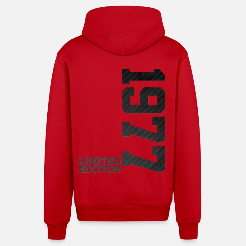 49E ANNIVERSAIRE ÉDITION LIMITÉE 1977 - Veste à capuche bio décontractée fabriquée en UE - rouge