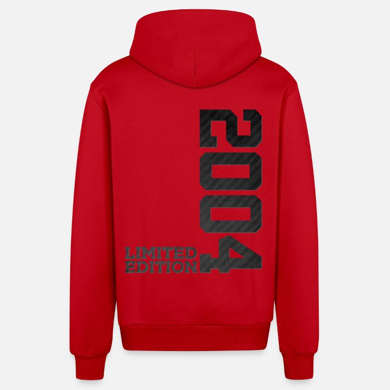22E ANNIVERSAIRE ÉDITION LIMITÉE 2004 - Veste à capuche bio décontractée fabriquée en UE - rouge