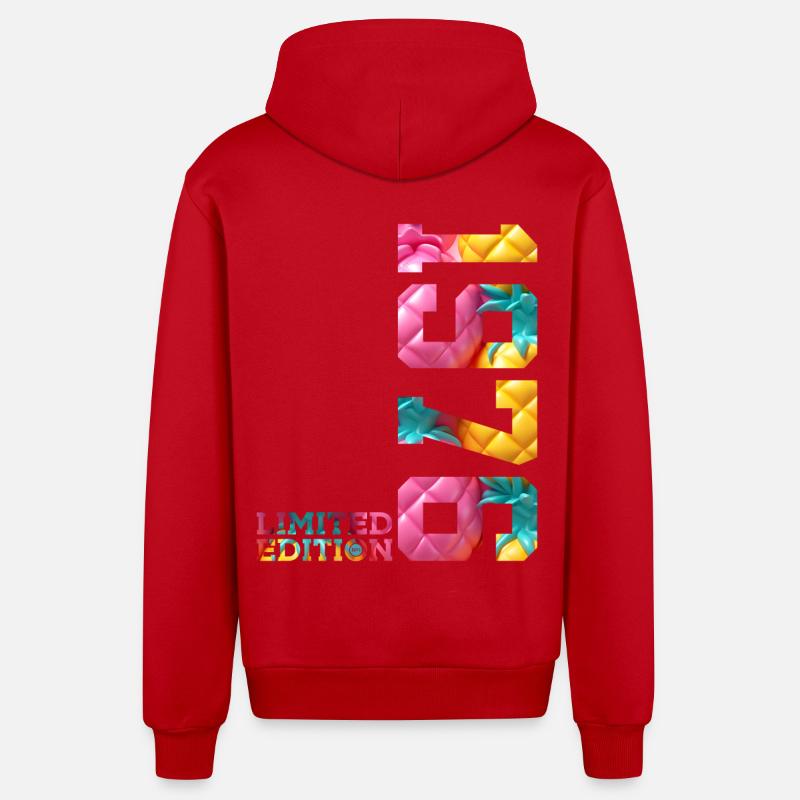 50E ANNIVERSAIRE ÉDITION LIMITÉE 1976 - Veste à capuche bio décontractée fabriquée en UE - rouge