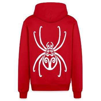 Weiße Spinne - Organic Relaxed Kapuzenjacke Made in EU - Rot - Hinten