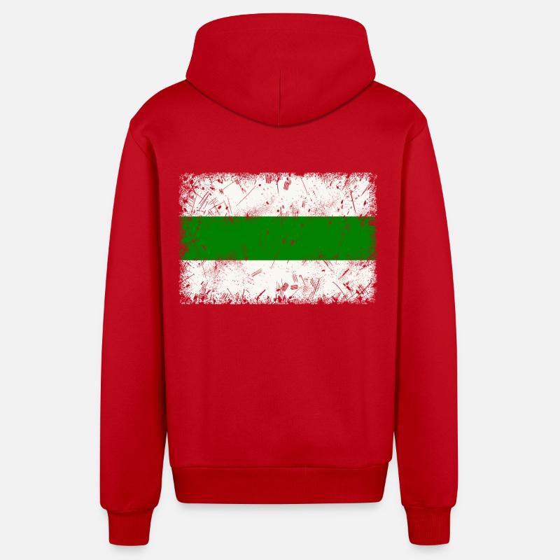 Groningue - Veste à capuche bio décontractée fabriquée en UE - rouge