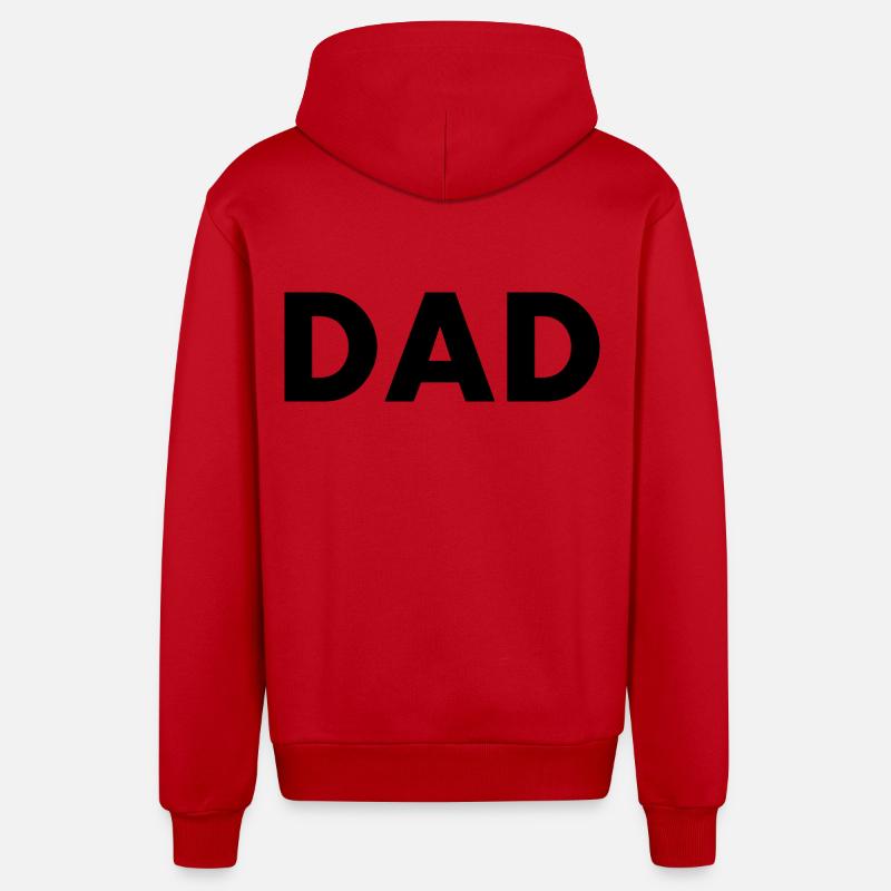 Dad - Veste à capuche bio décontractée fabriquée en UE - rouge