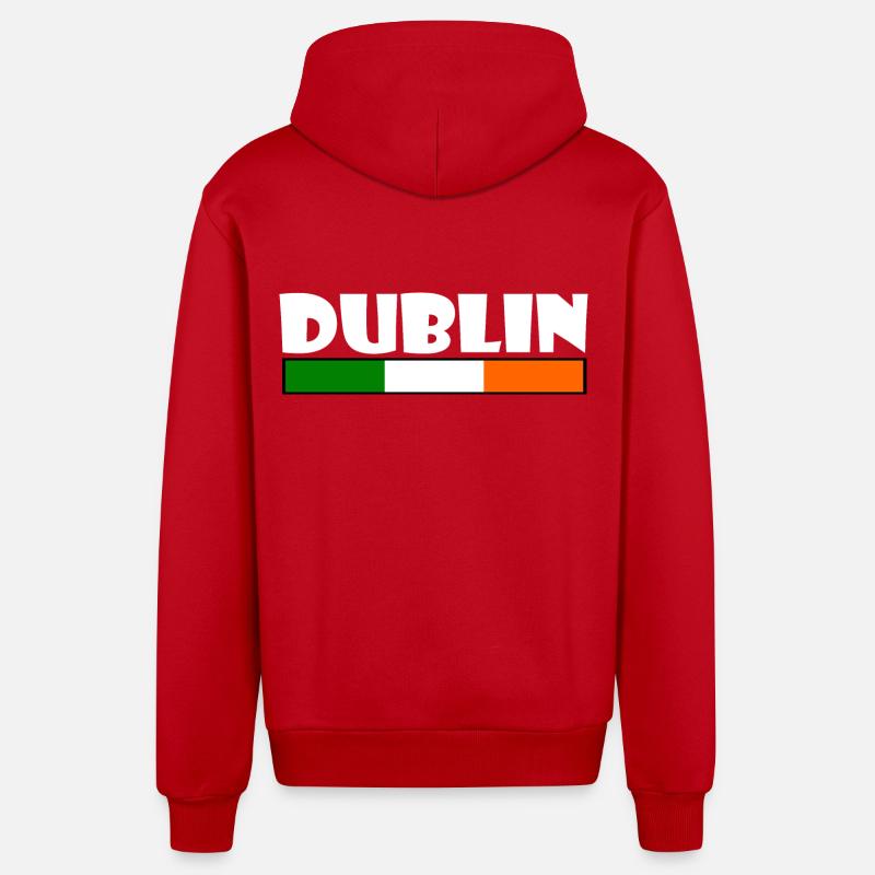 Dublin - Veste à capuche bio décontractée fabriquée en UE - rouge