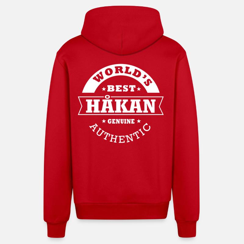 Håkan håkan - Veste à capuche bio décontractée fabriquée en UE - rouge