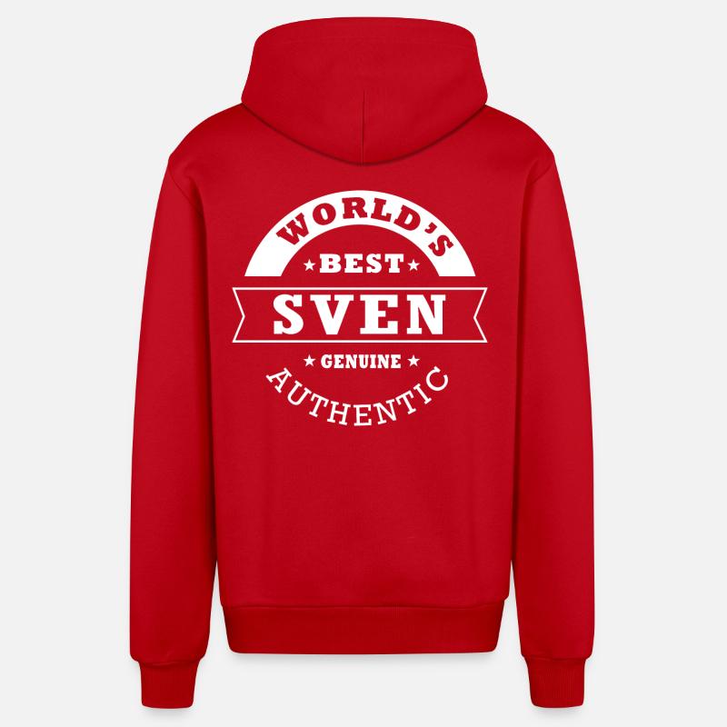 Sven, sven - Veste à capuche bio décontractée fabriquée en UE - rouge