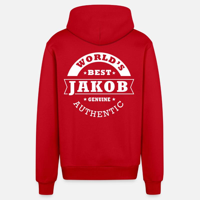 Jakob, jakob - Veste à capuche bio décontractée fabriquée en UE - rouge