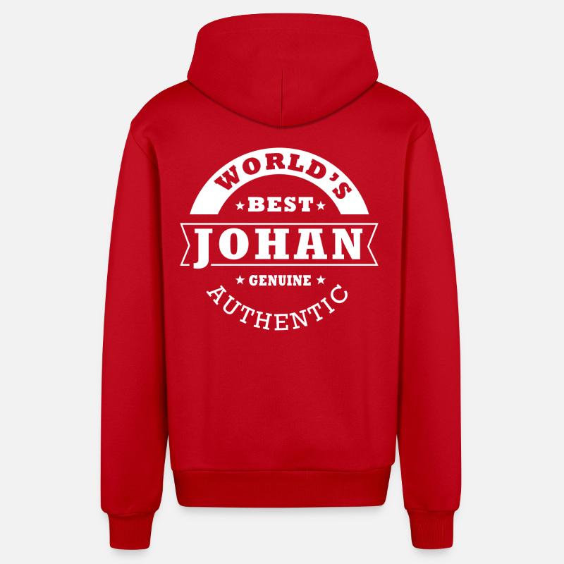 Johan, johan - Veste à capuche bio décontractée fabriquée en UE - rouge