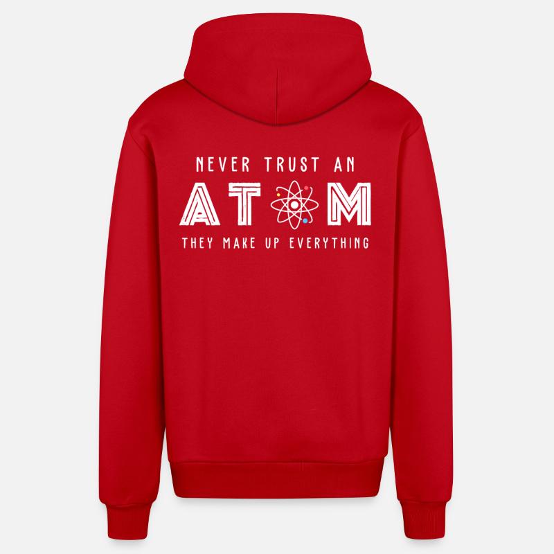 Wissenschaft Atom Science - Organic Relaxed Kapuzenjacke Made in EU - Rot