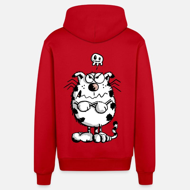 Crabby Chat - Crâne - Chats - Cadeaux - Veste à capuche bio décontractée fabriquée en UE - rouge